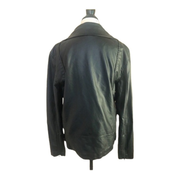 Women’s Black Motorcycle Jacket Size M Faux Leather - Picture 2 of 8